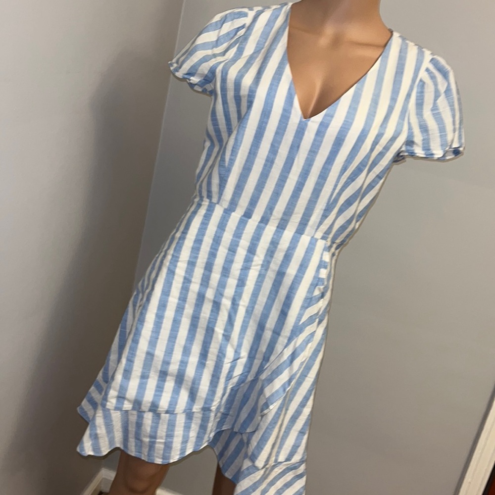 J. Crew Blue and White Striped Dress
